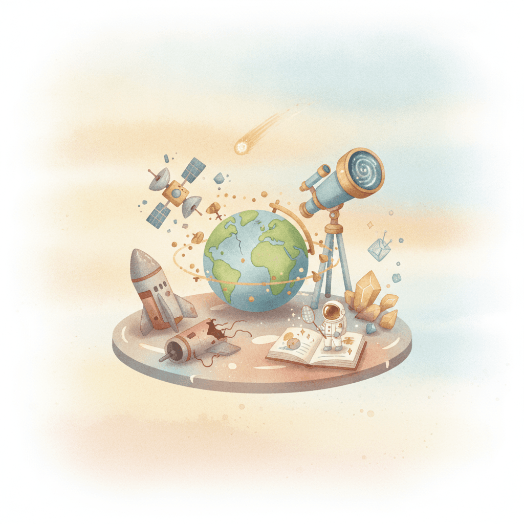 Cover image for German reading article: Staub und Sterne: Unser himmlischer Müll
