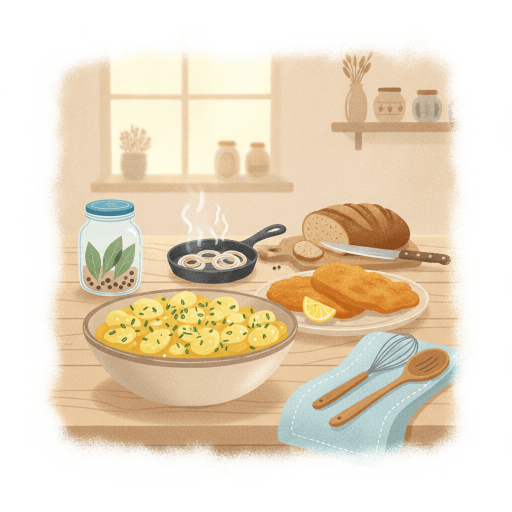 Cover image for German podcast episode: Kartoffelsalat und Schnitzel: Mein deutscher Lieblingssonntag