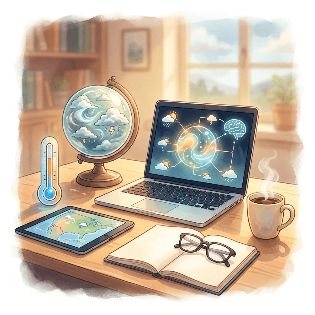 Cover image for German podcast episode: Der unsichtbare Dirigent: Wie Künstliche Intelligenz das Wetter vorhersagt